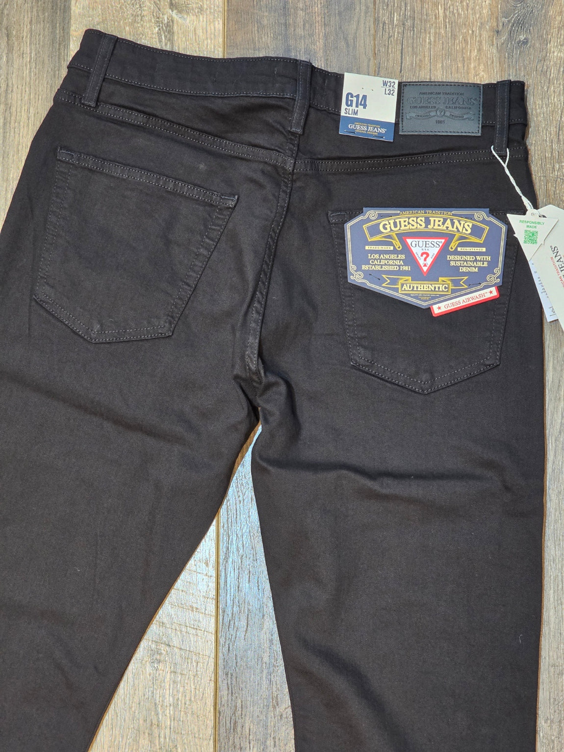 Guess Jeans G14 Slim Fit Airwashed Denim - Black