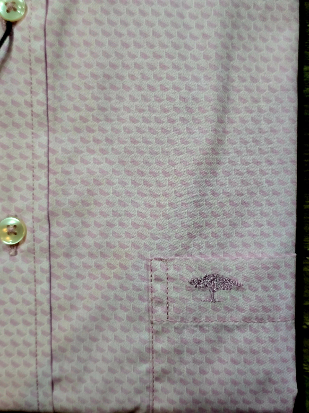 FYNCH-HATTON Pink Geometric Button Down Shirt