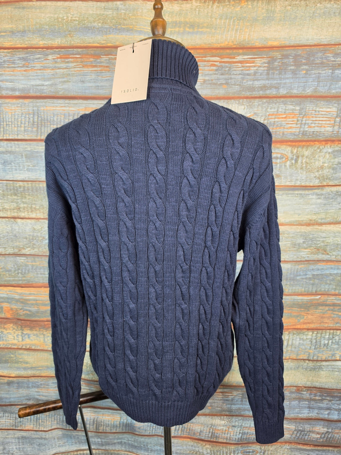 !SOLID SDMALCOLM Cotton Cable Knit Hi Neck Jumper