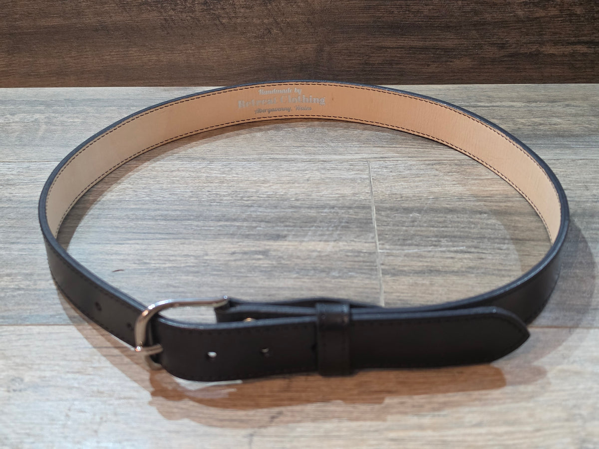 Retreat Clothing Handmade 32mm Black Leather Belt