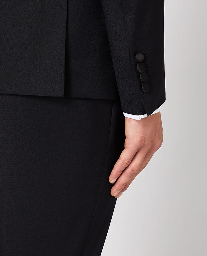 Remus Uomo Black Tapered Fit 3 piece Dinner Suit