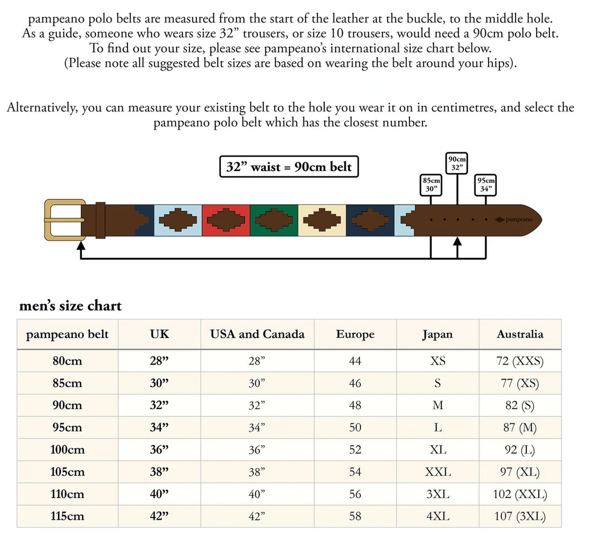 Pampeano Argentinian Classic Leather Polo Belts