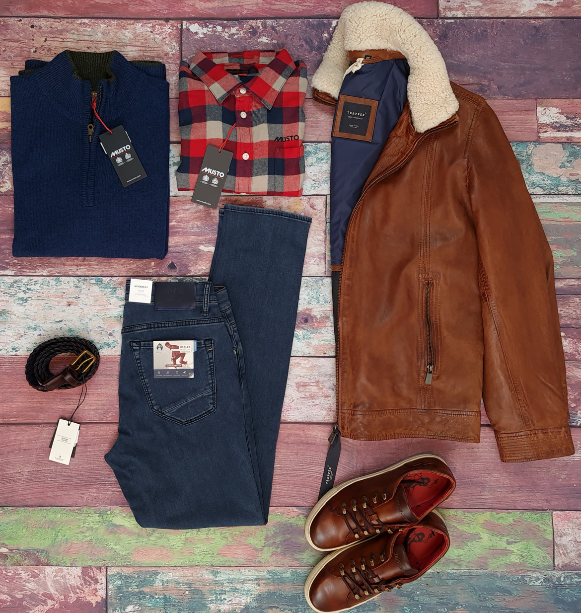 Trapper Winter Leather Jacket outfit
