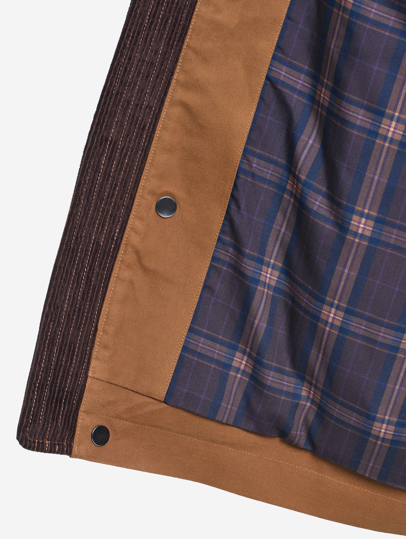 AIGLE Water-repellent coat with corduroy collar - Brown