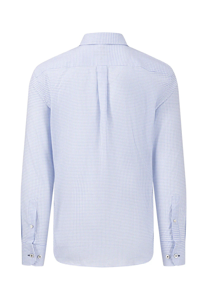 FYNCH-HATTON LIGHT BLUE OXFORD FINE CHECK SHIRT – Retreat Clothing