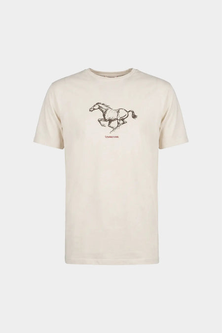 TRAMAROSSA JUSTIN White T-shirts with BUTTERHORSE Print