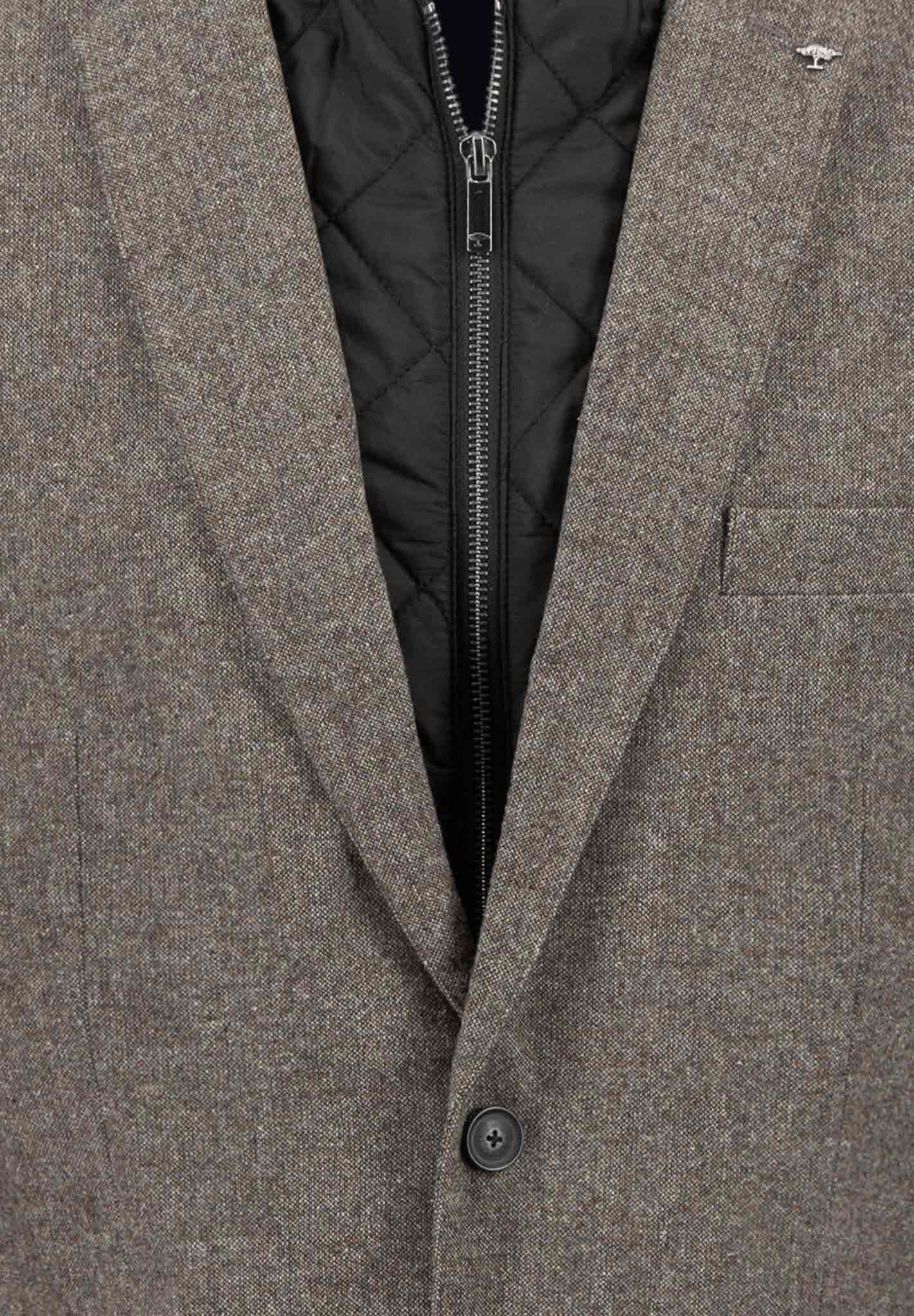 FYNCH-HATTON Brown Tweed Blazer with Removable Trim