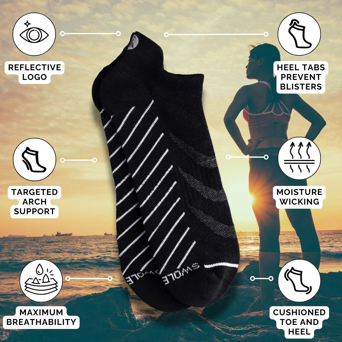 Swole Panda bamboo Performance Trainer Socks