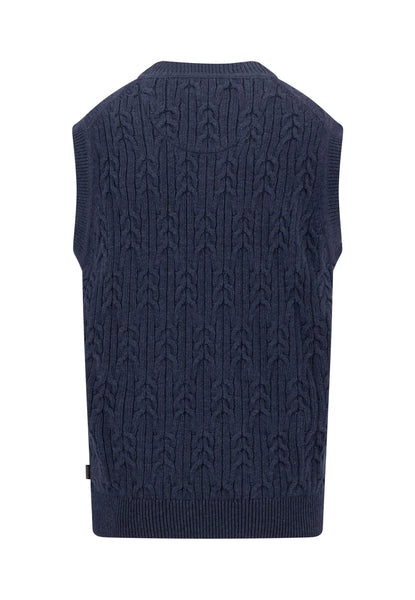 FYNCH-HATTON Cable V-Neck Cotton and Wool Slip Over