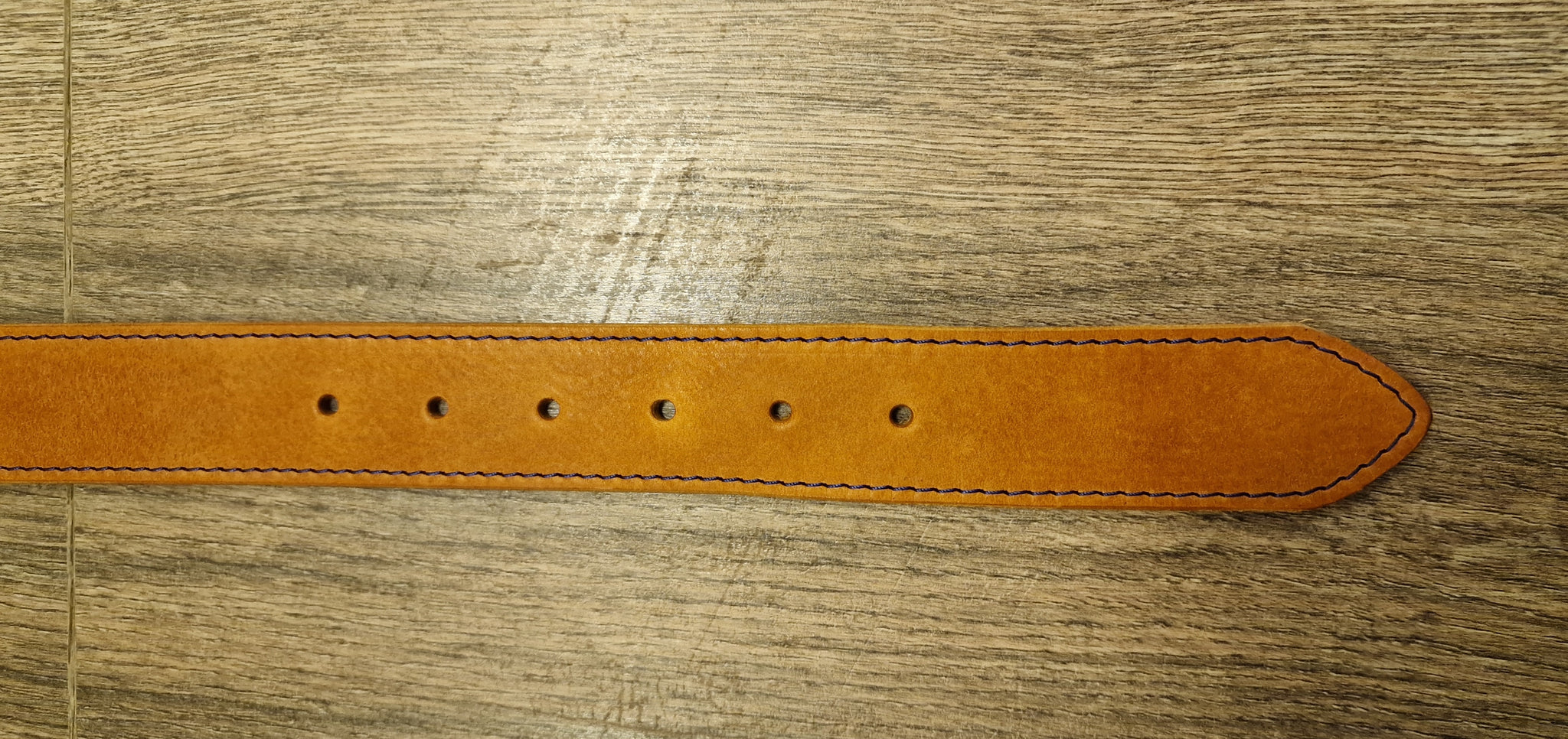 Retreat Clothing Handmade Tan / Blue stitching Leather Jeans Belt