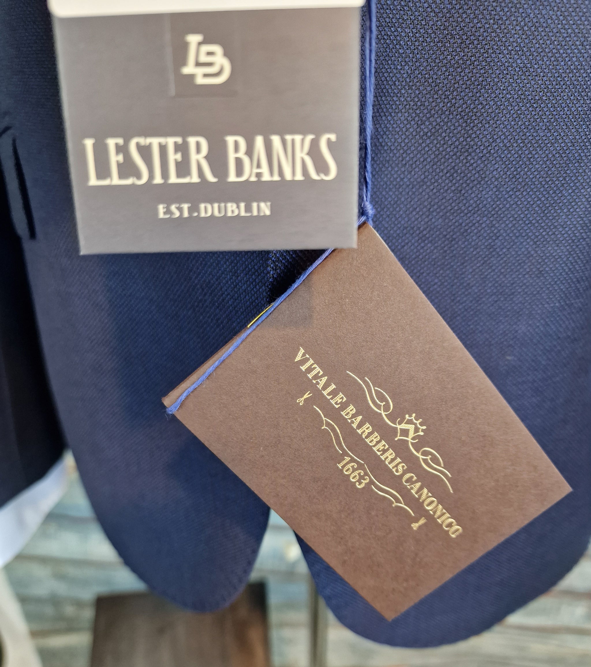 Lester Banks Navy Pure Wool Barberis 3pci Suit
