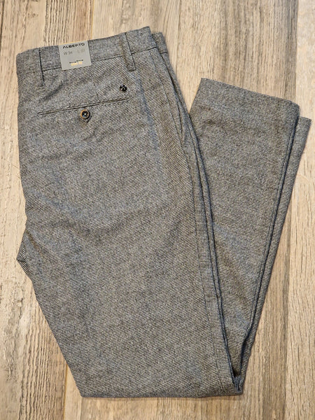 Alberto ROB Slim Fit - Mini Oxford Wool Blend chinos