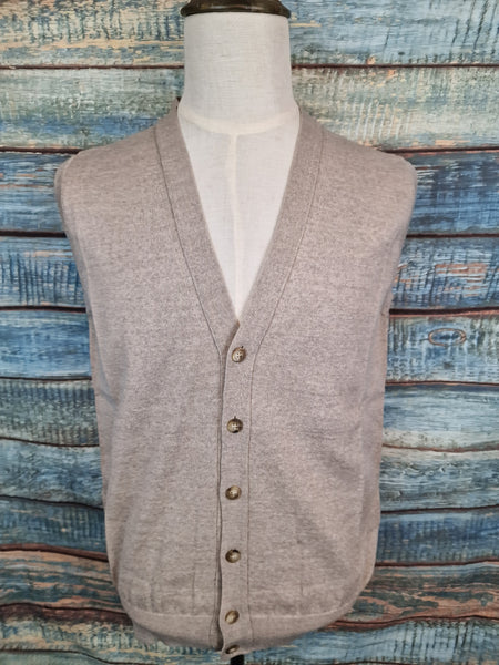 LORENZONI Extra Fine Merino Wool sleeveless cardigan