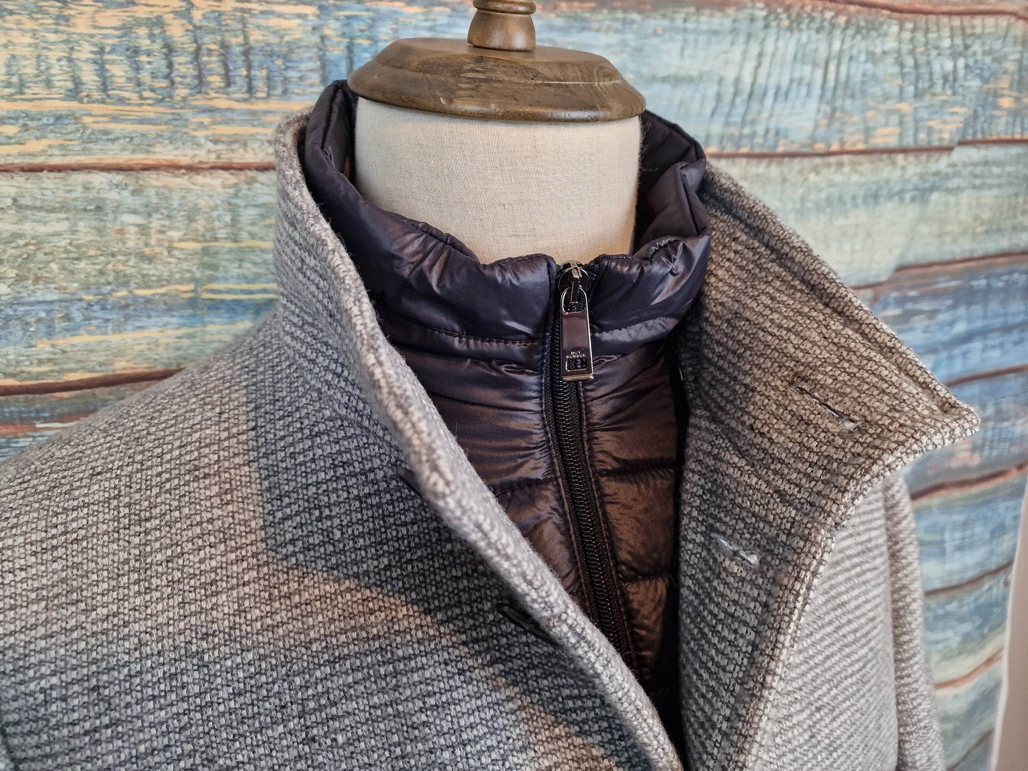 ROY ROBSON Wool Rich 3/4 Coat - Melange Grey