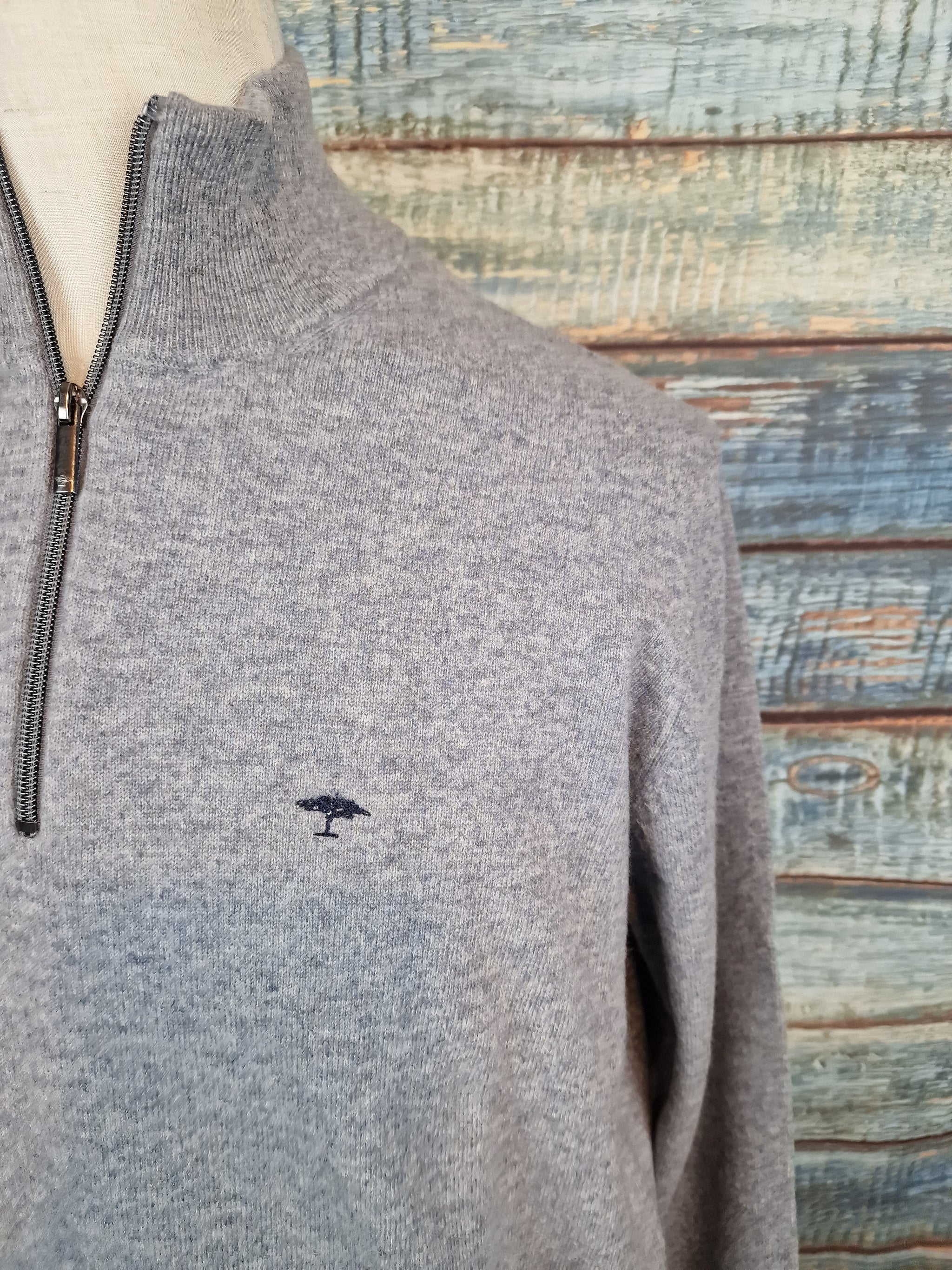 FYNCH-HATTON LAMBSWOOL 1/4 ZIP JUMPER