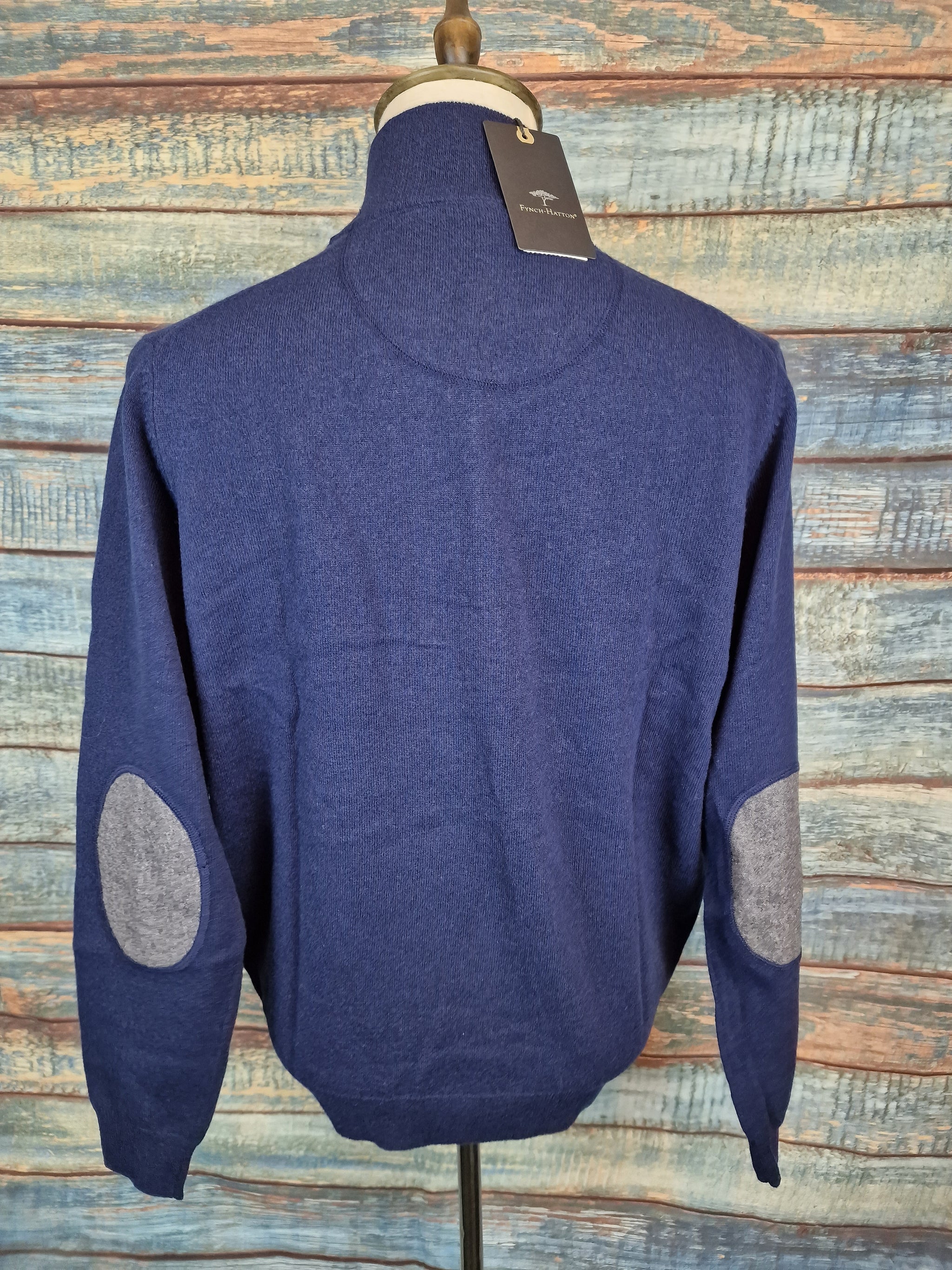 FYNCH-HATTON LAMBSWOOL 1/4 ZIP JUMPER