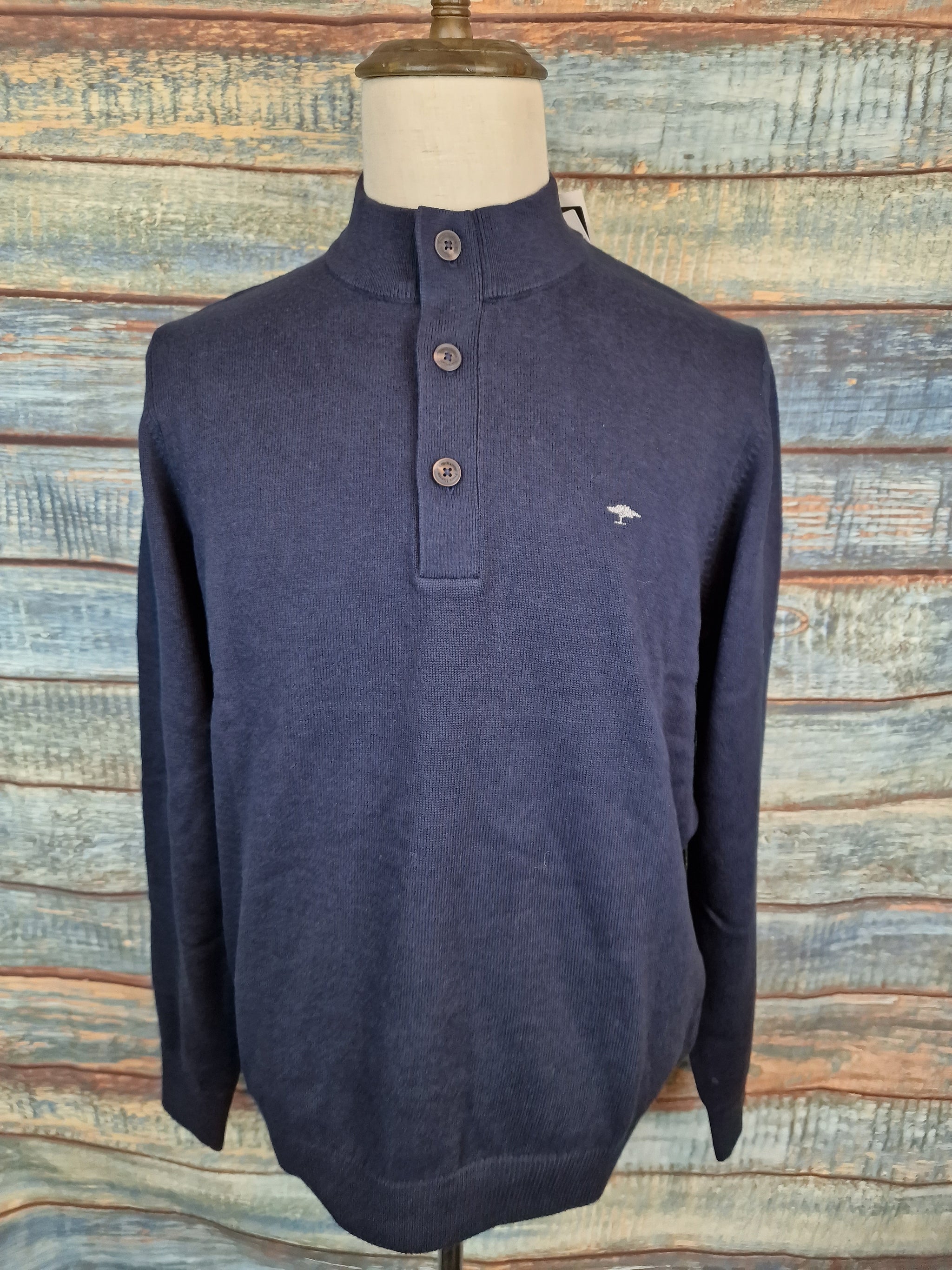 FYNCH-HATTON SWEATER WITH BUTTONED TROYER COLLAR