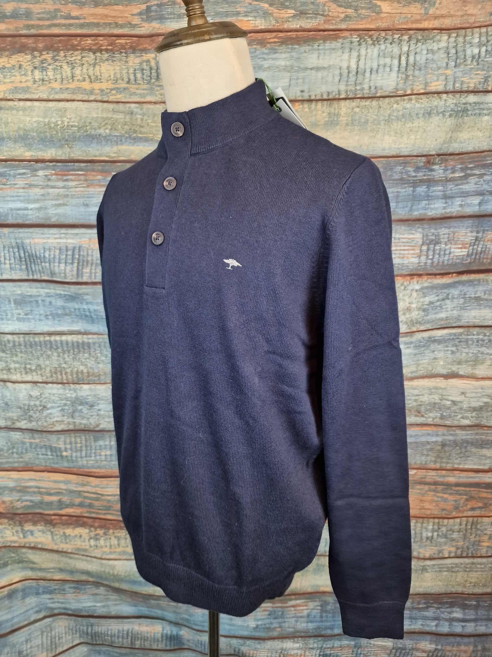 FYNCH-HATTON SWEATER WITH BUTTONED TROYER COLLAR