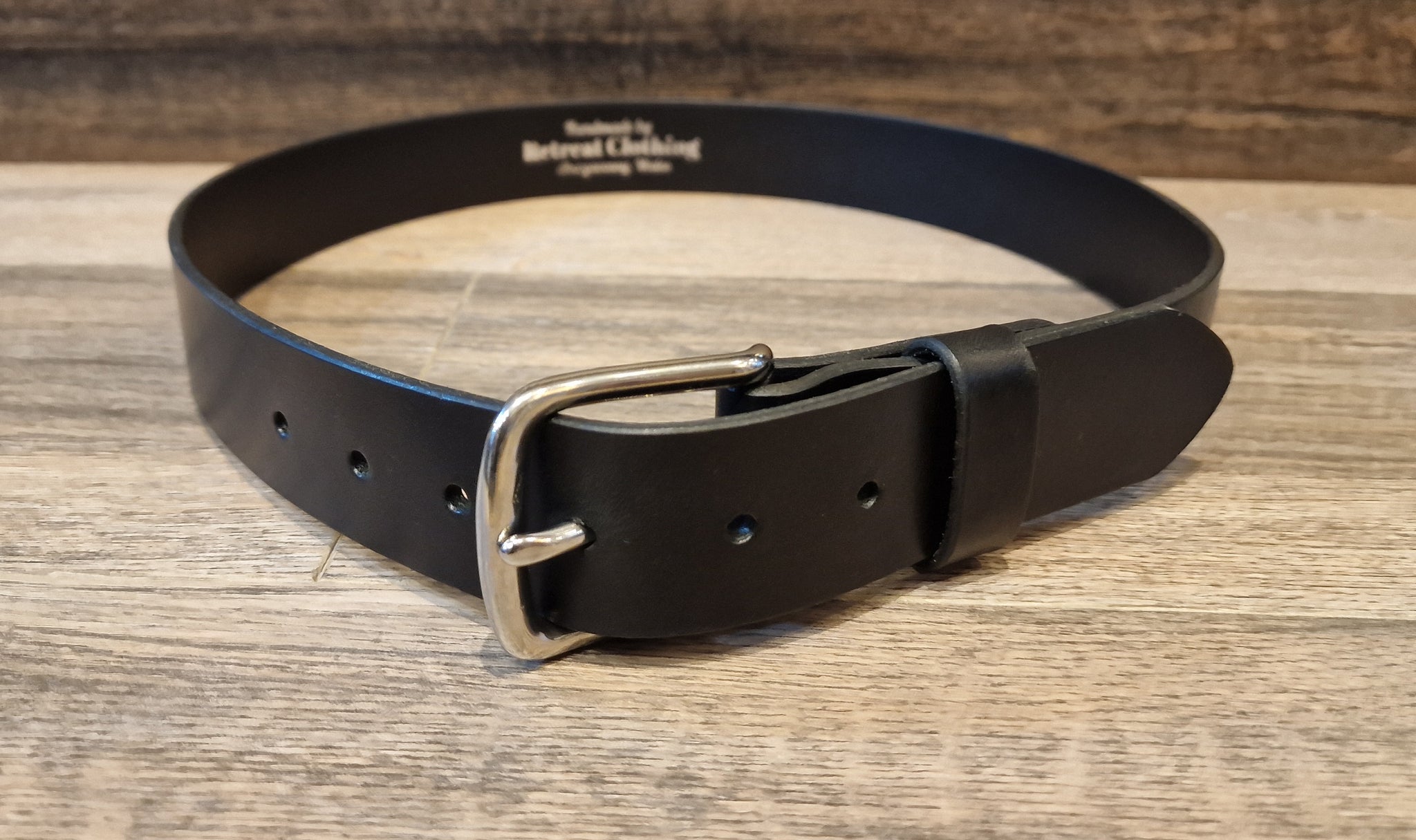 Retreat Clothing Handmade 35mm Black Leather Belt