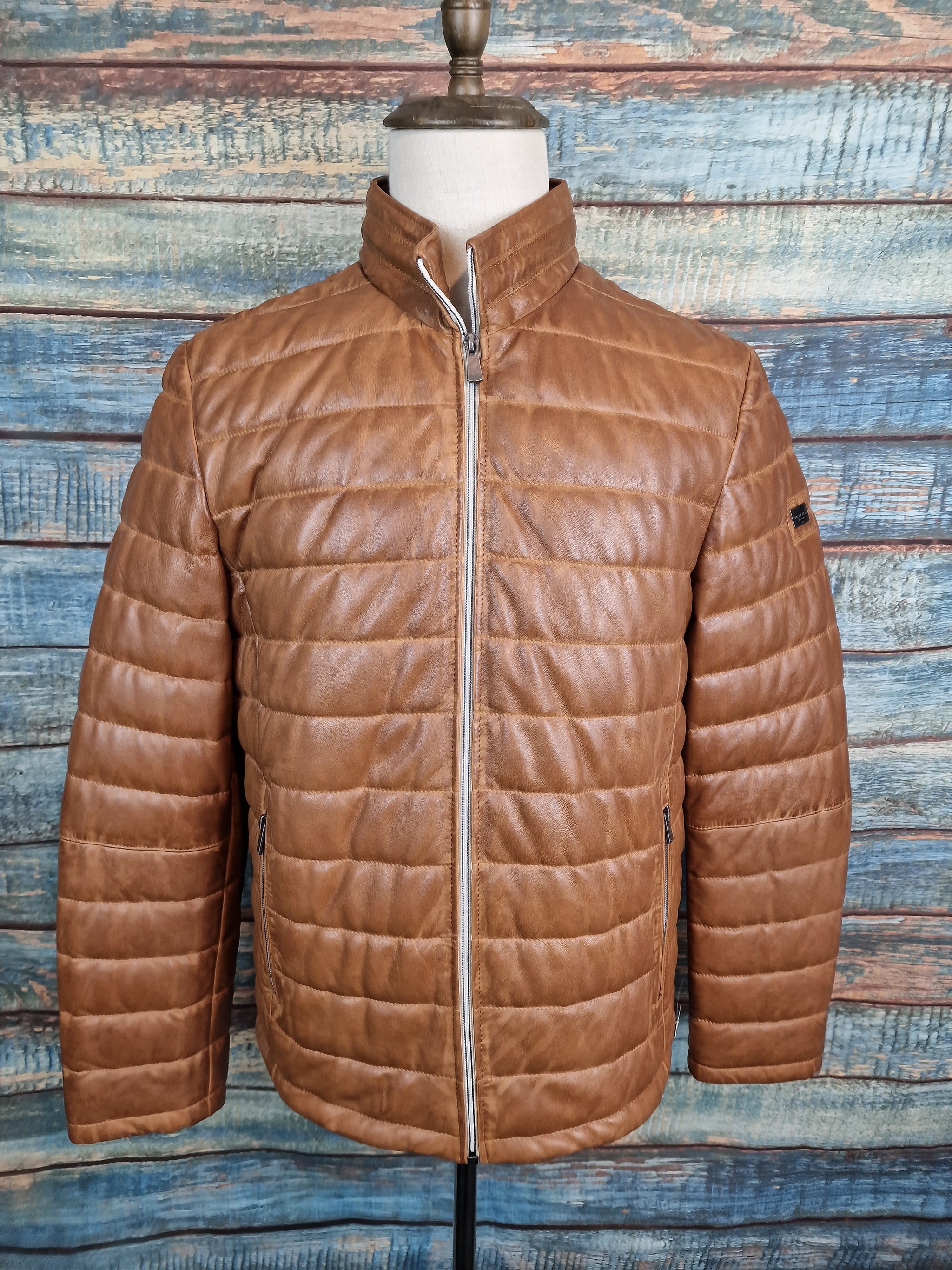 Trapper "Massimo" Leather Jacket - Cognac