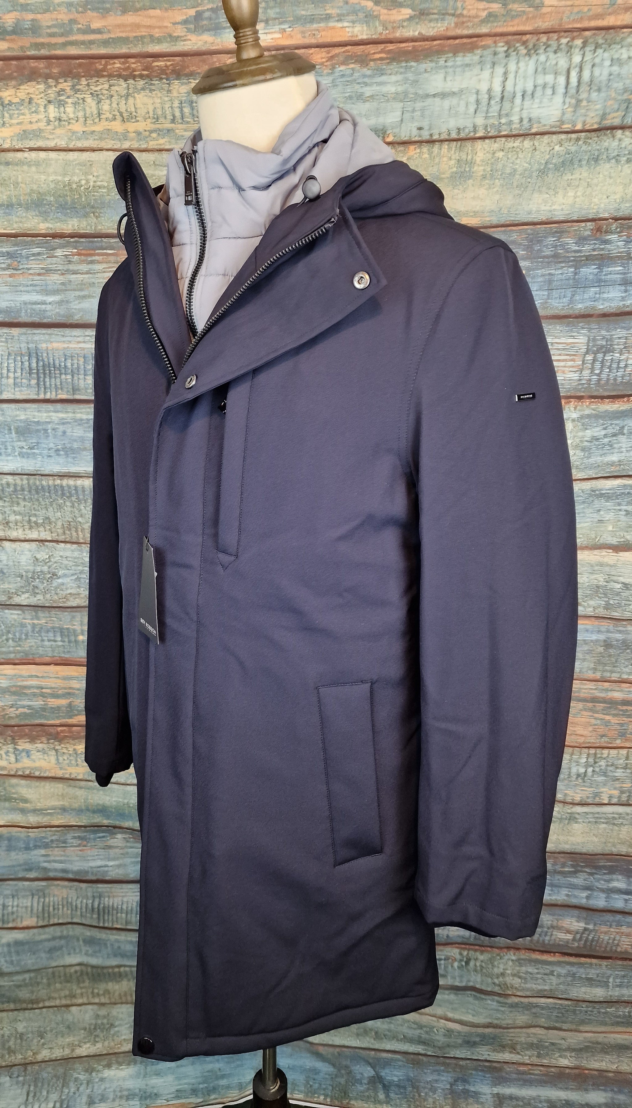 ROY ROBSON Navy 3/4 coat with padded lining