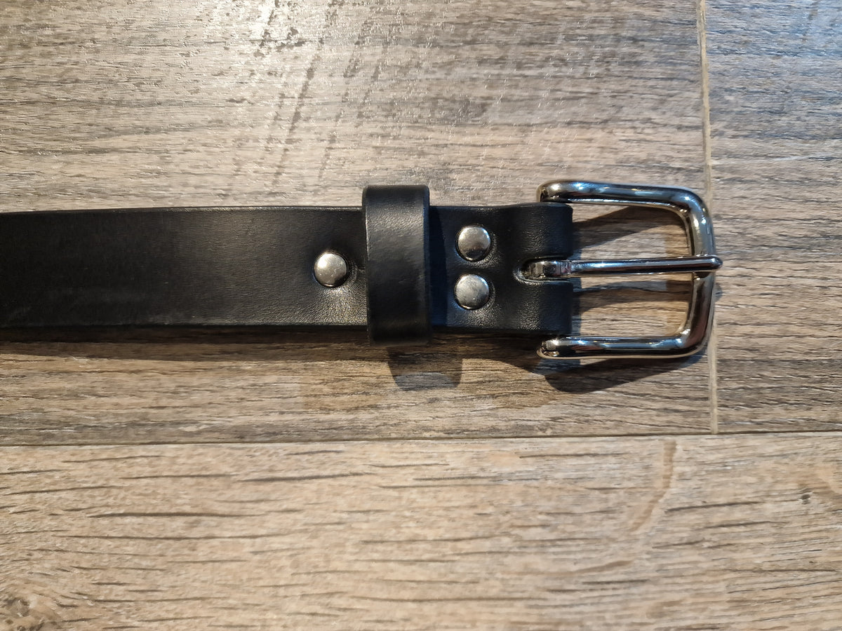 Retreat Clothing Handmade 32mm Black Leather Belt