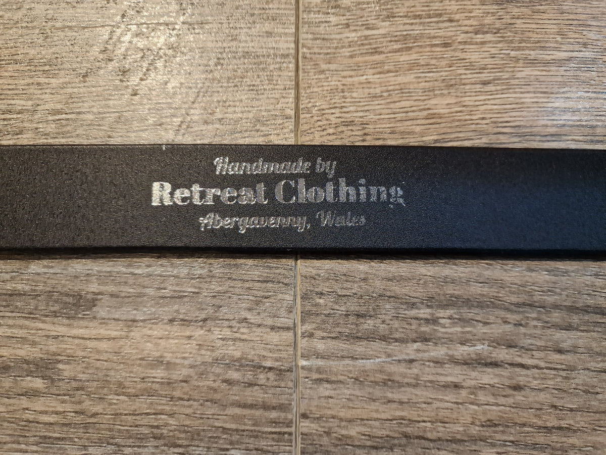 Retreat Clothing Handmade 32mm Black Leather Belt