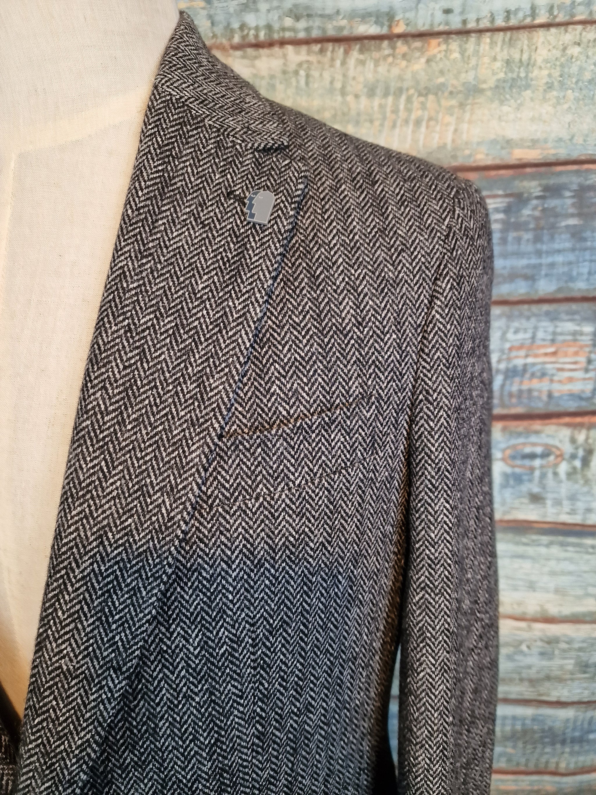 Remus Uomo Slim Fit Wool Blend Herringbone Jacket