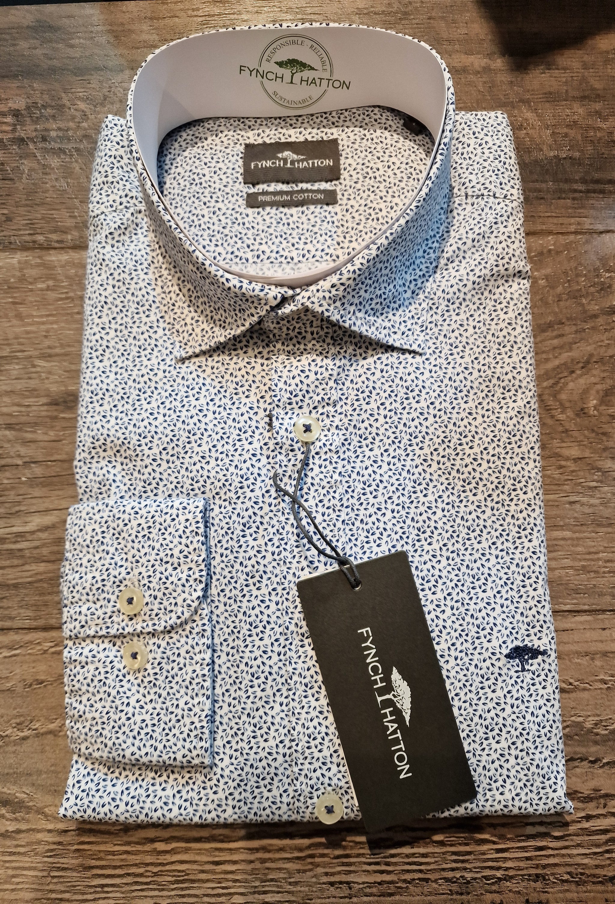 FYNCH-HATTON PREMIUM COTTON PRINTED SHIRT