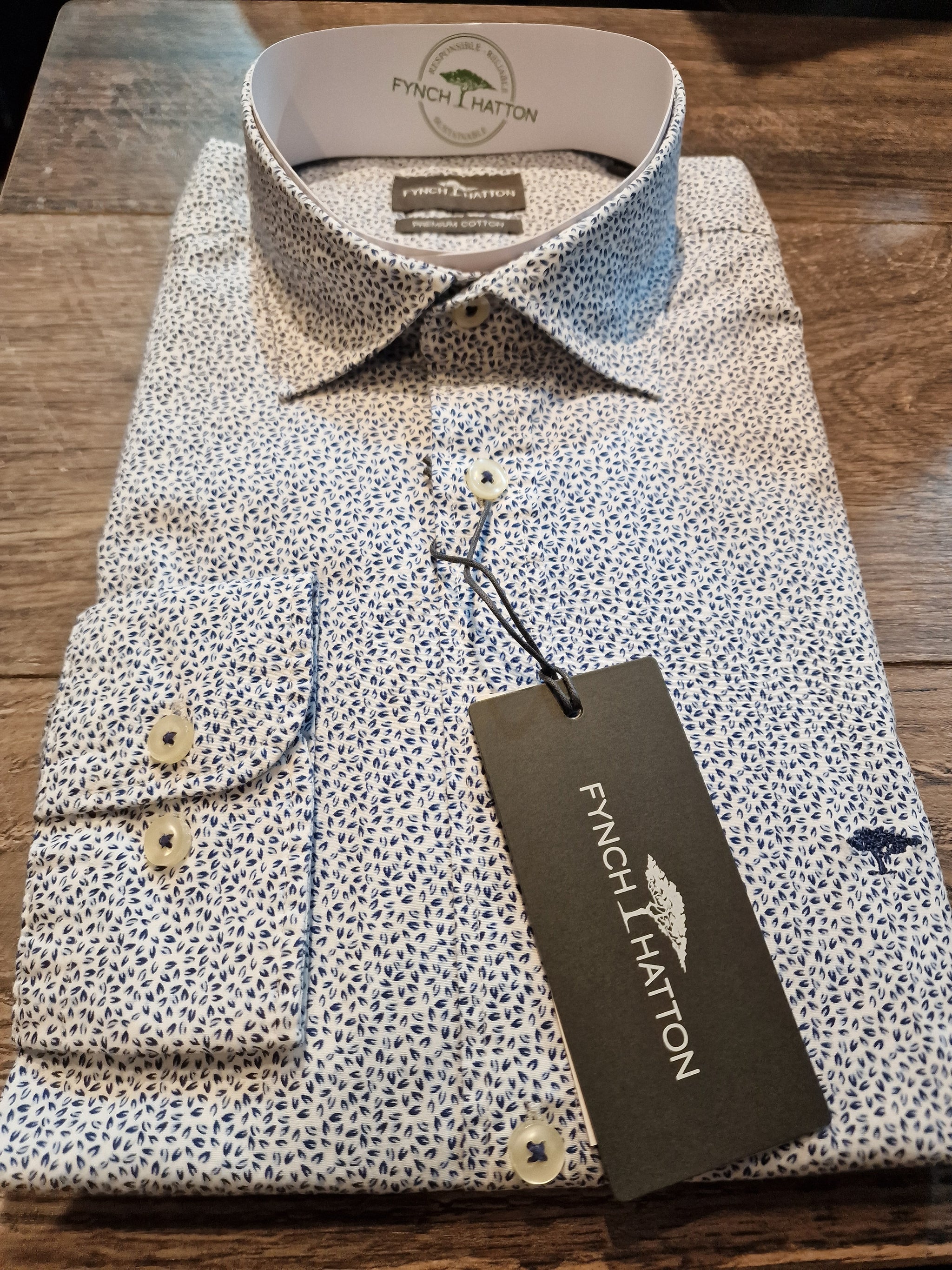 FYNCH-HATTON PREMIUM COTTON PRINTED SHIRT