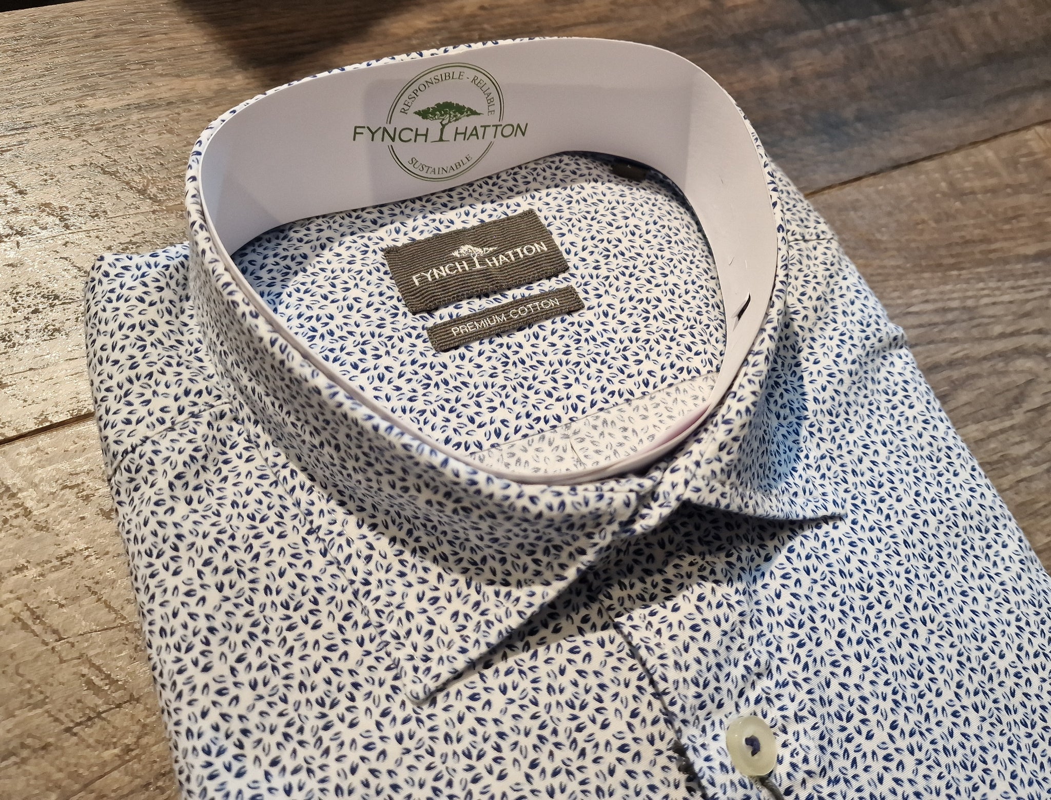 FYNCH-HATTON PREMIUM COTTON PRINTED SHIRT