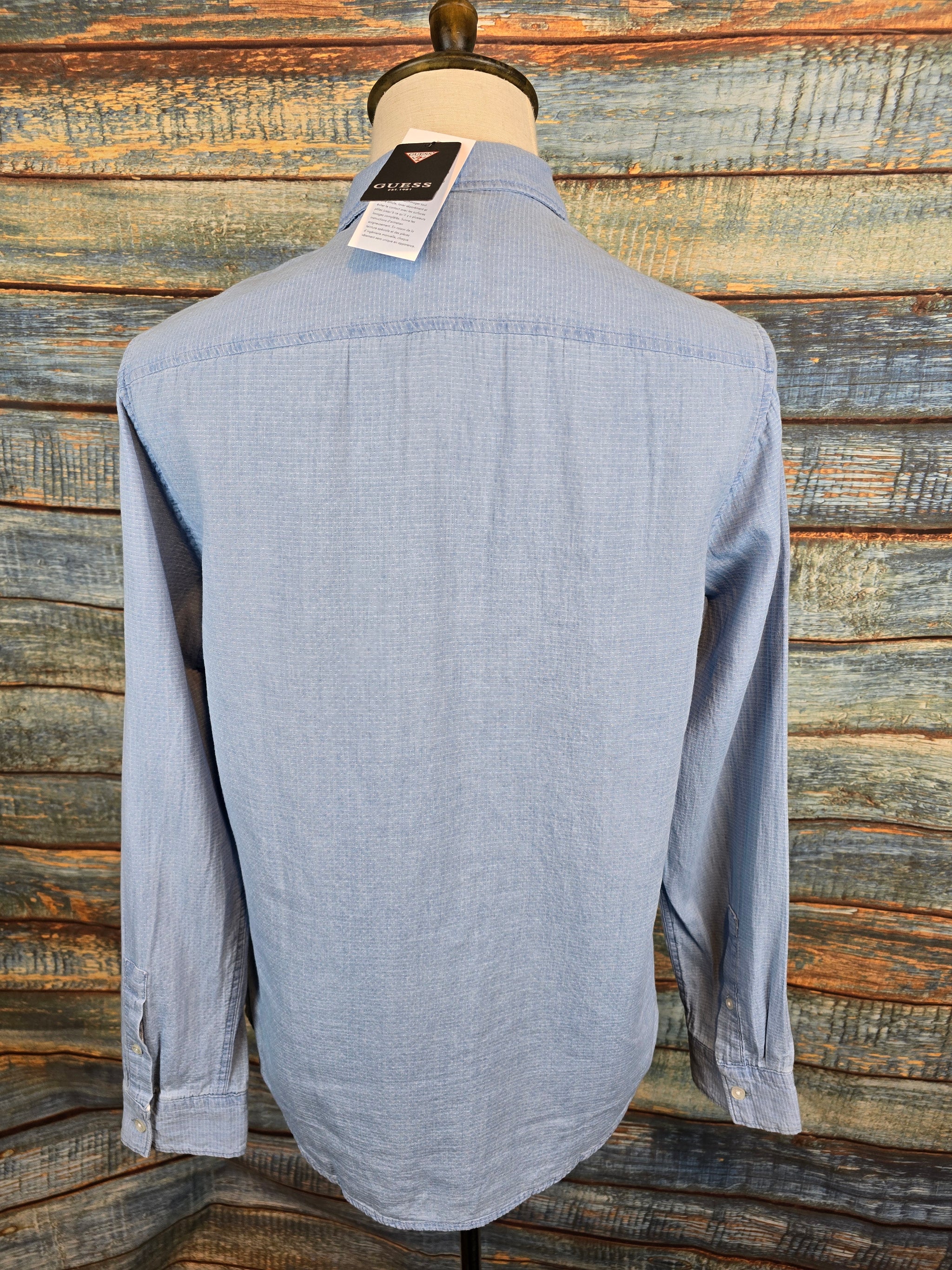 Guess Long Sleeve Cotton Dobby Shirt