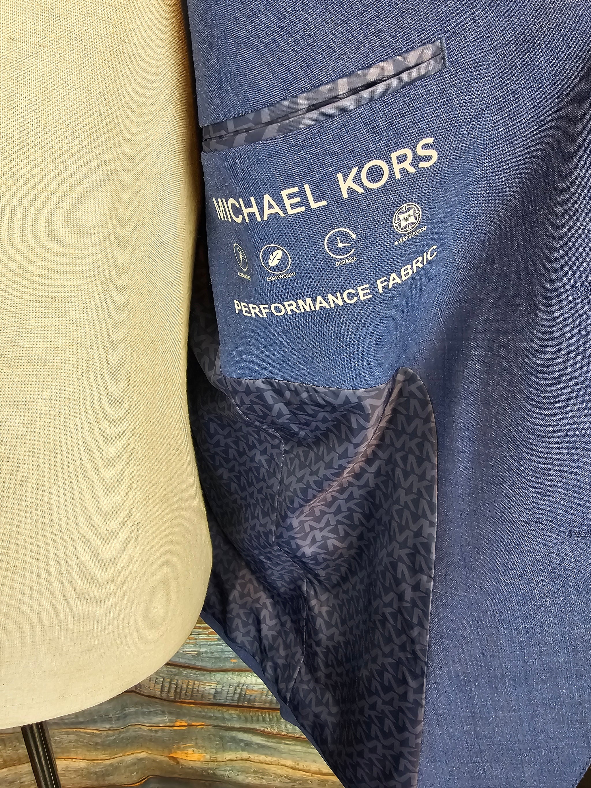 MICHAEL KORS Mid Blue Performance Stretch Suit