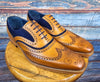 Barker McClean Oxford brogue - Cedar Calf / Blue Suede