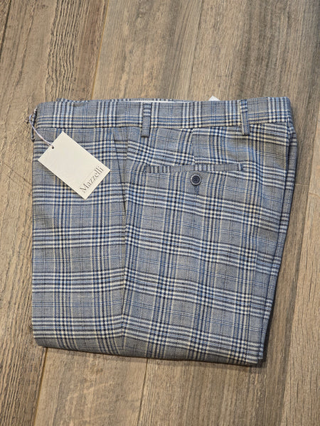 Mazzelli "Lanificio fabric" Cotton/Linen overcheck Trousers