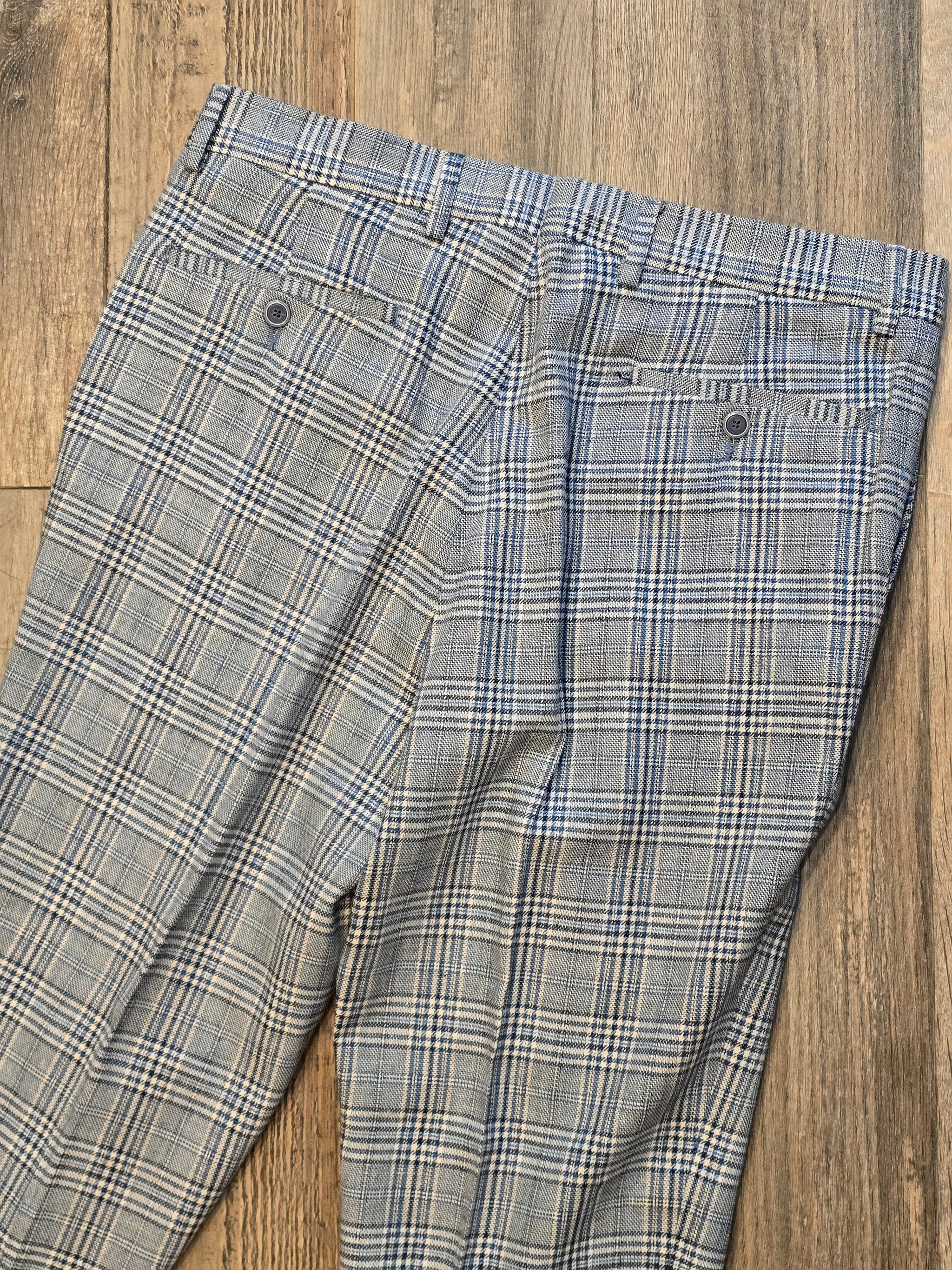 Mazzelli "Lanificio fabric" Cotton/Linen overcheck Trousers
