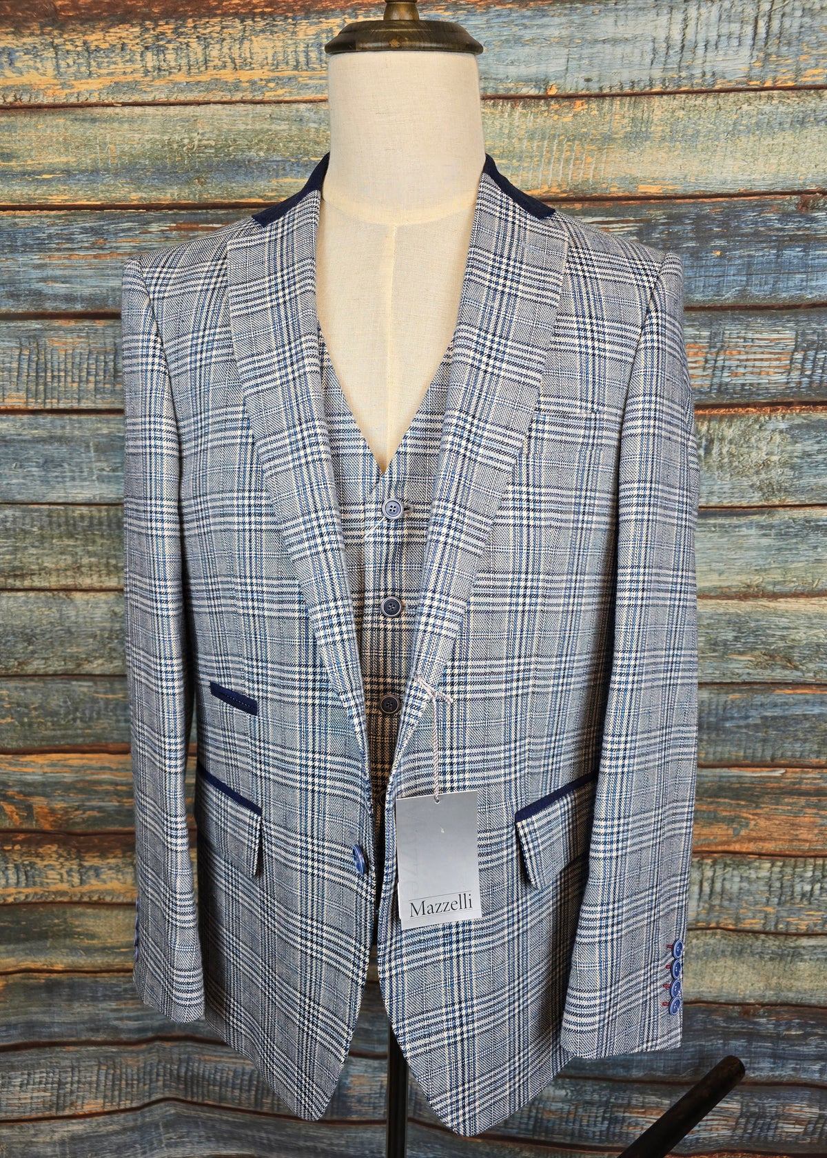 Mazzelli "Lanificio fabric" Cotton/Linen overcheck Jacket