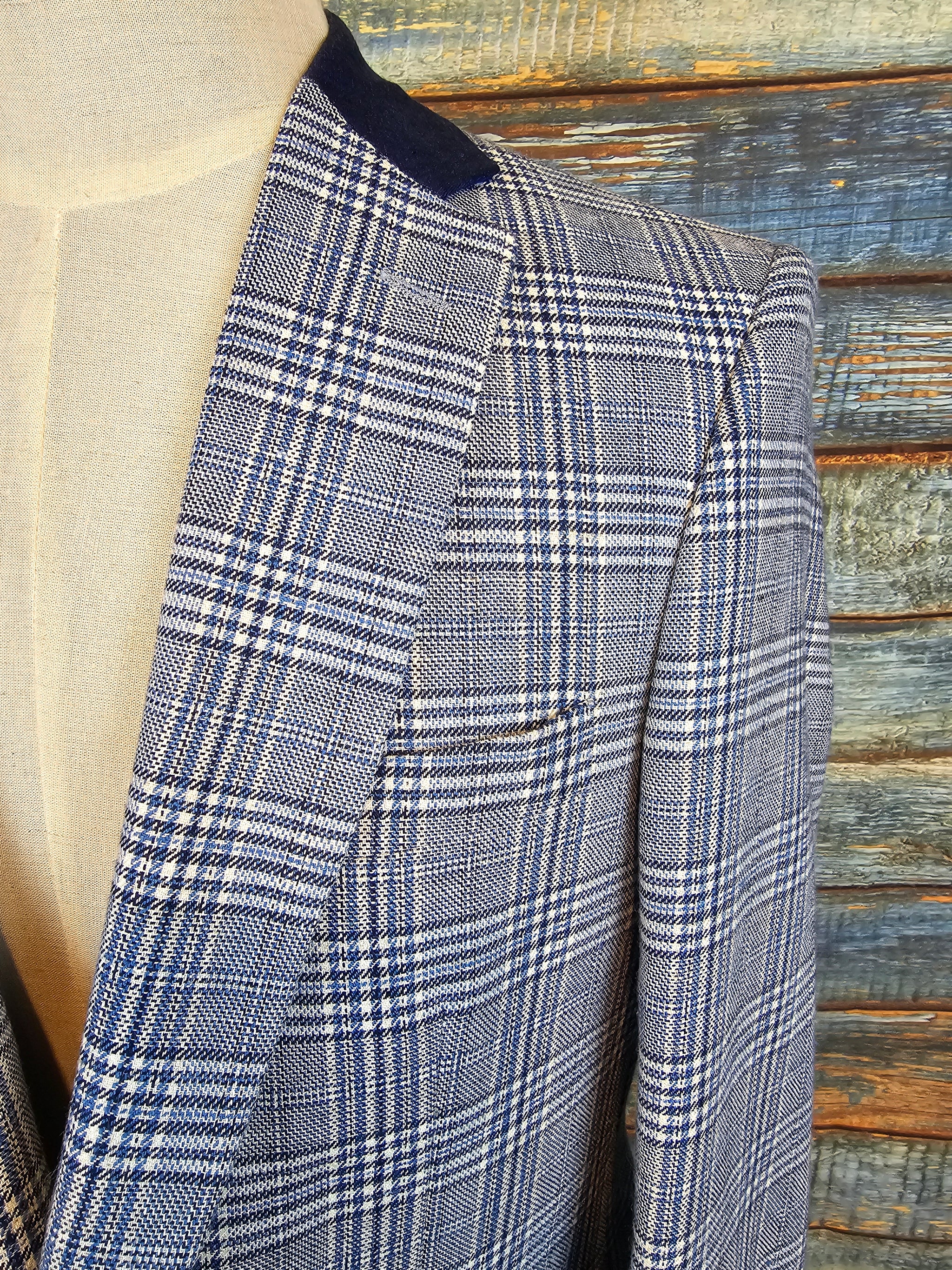 Mazzelli "Lanificio fabric" Cotton/Linen overcheck Jacket