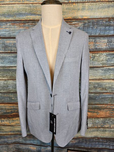 Remus Uomo Tapered Fit linen & Cotton Fine stripe Jacket