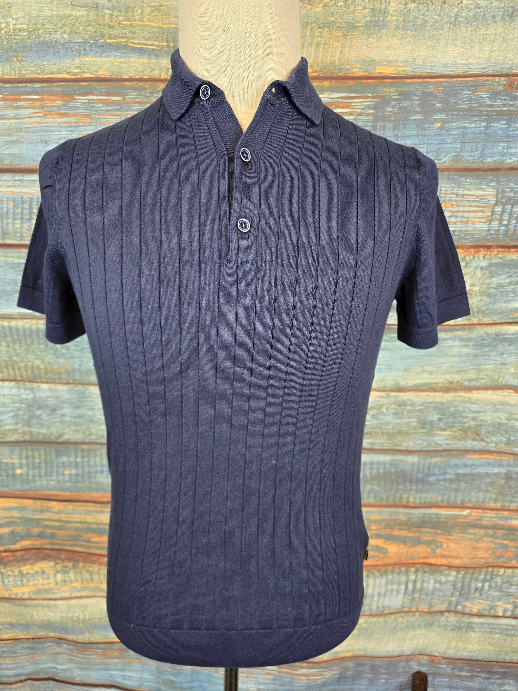 Remus Uomo Slim Fit Knitted Cotton Short-Sleeve Polo Shirt
