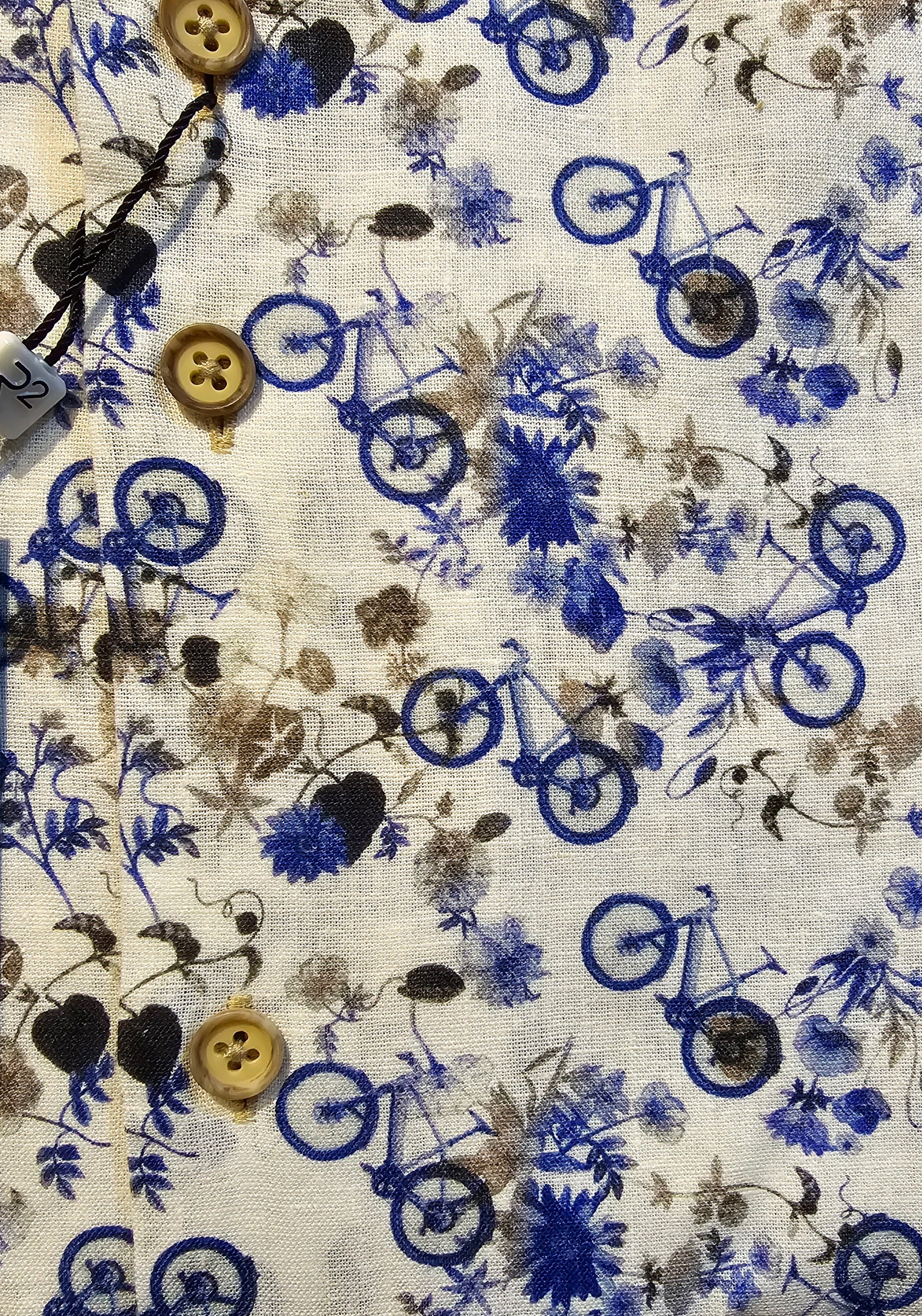 R2 - Amsterdam Linen printed bicycles shirt