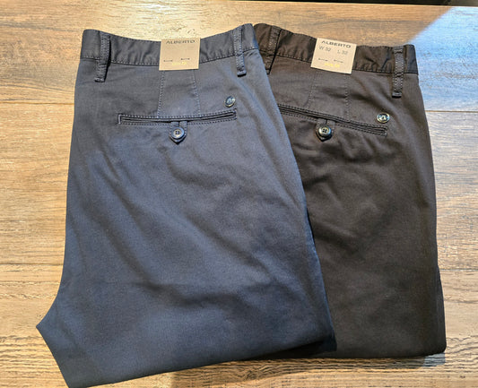 Alberto ROB - SLIM FIT SUPER STRETCH BROKEN TWILL CHINO
