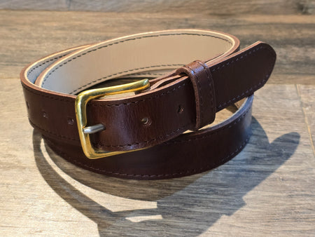 Retreat Clothing Handmade 32mm Brown Leather Dress Belt