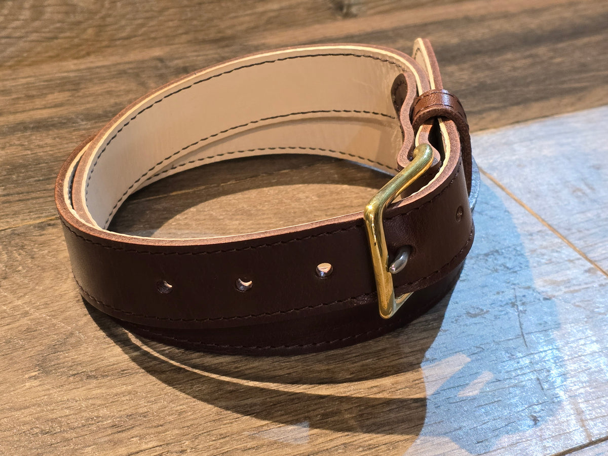 Retreat Clothing Handmade 32mm Brown Leather Dress Belt