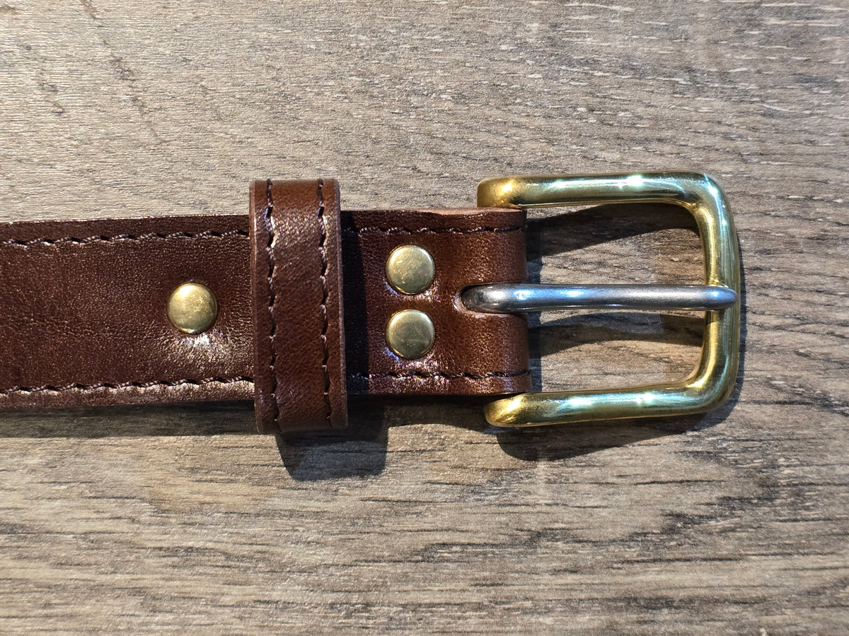 Retreat Clothing Handmade 32mm Brown Leather Dress Belt