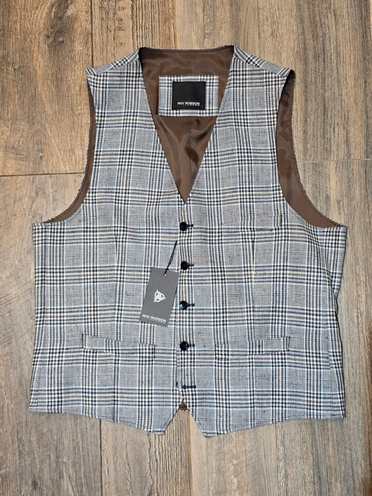 Roy Robson Slim Fit Linen and Cotton mix Waistcoat