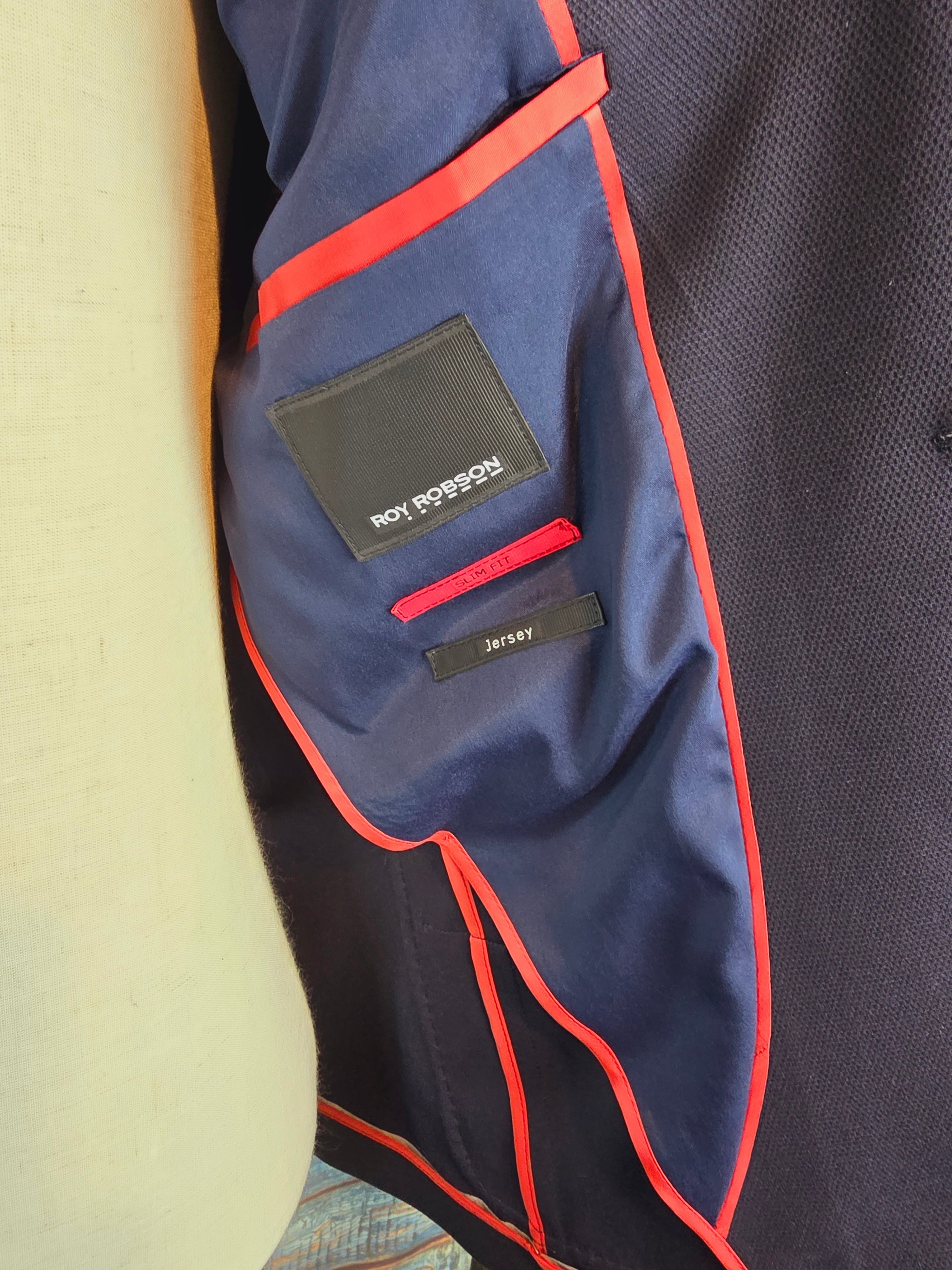 Roy Robson Slim Fit Navy Jersey Jacket / Blazer