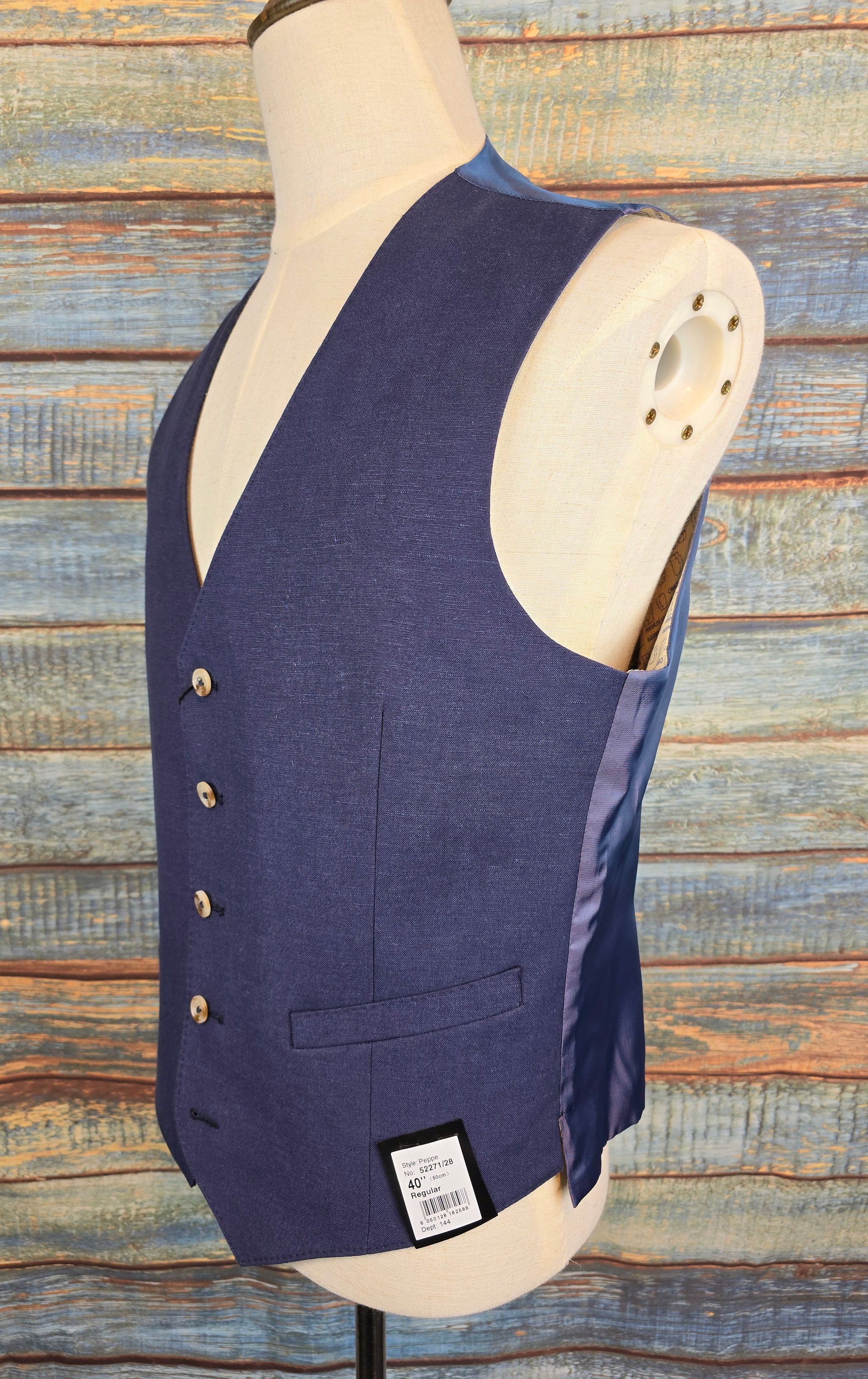 Remus Uomo Tapered Fit Linen-Blend Waistcoat