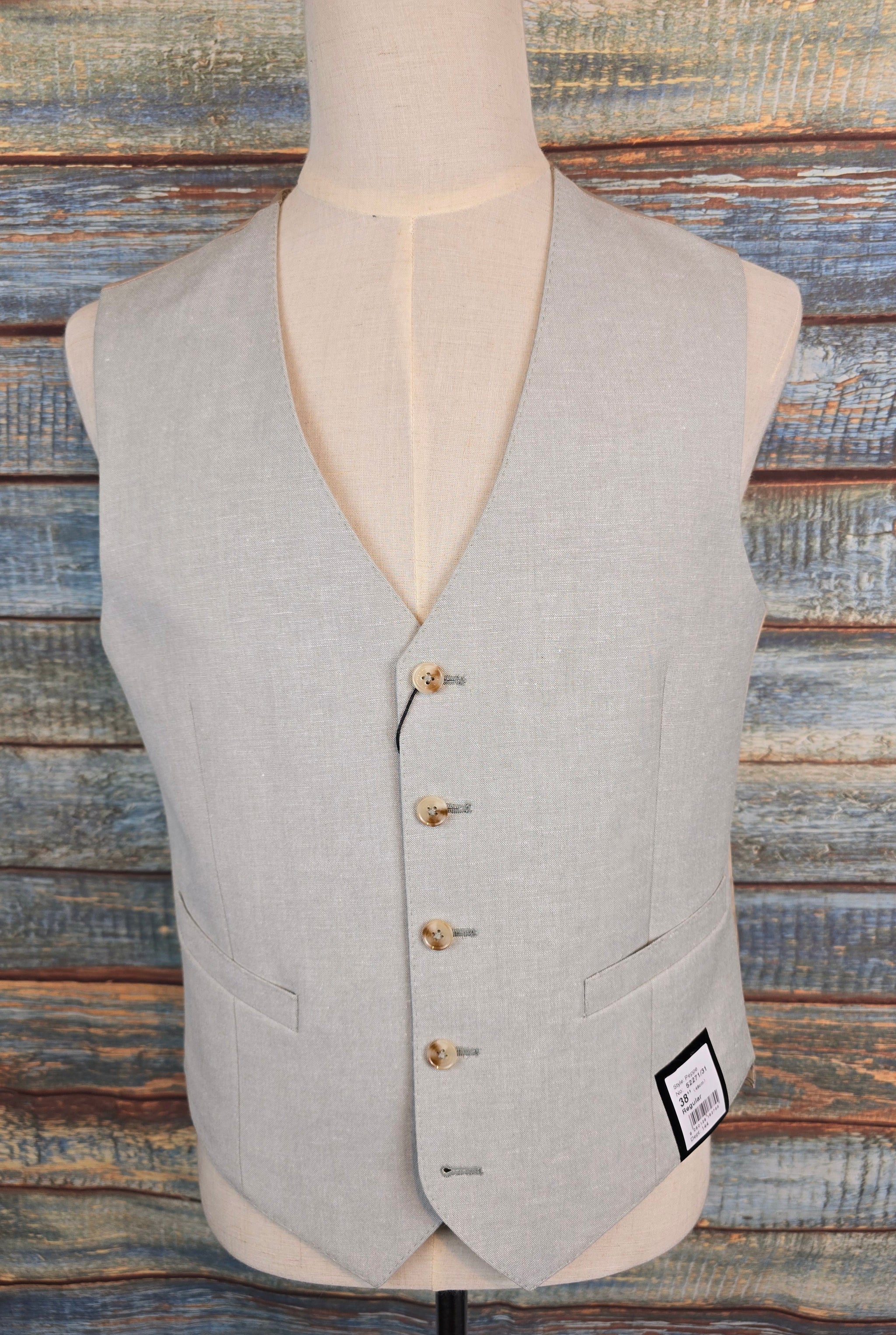 Remus Uomo Tapered Fit Linen-Blend Waistcoat