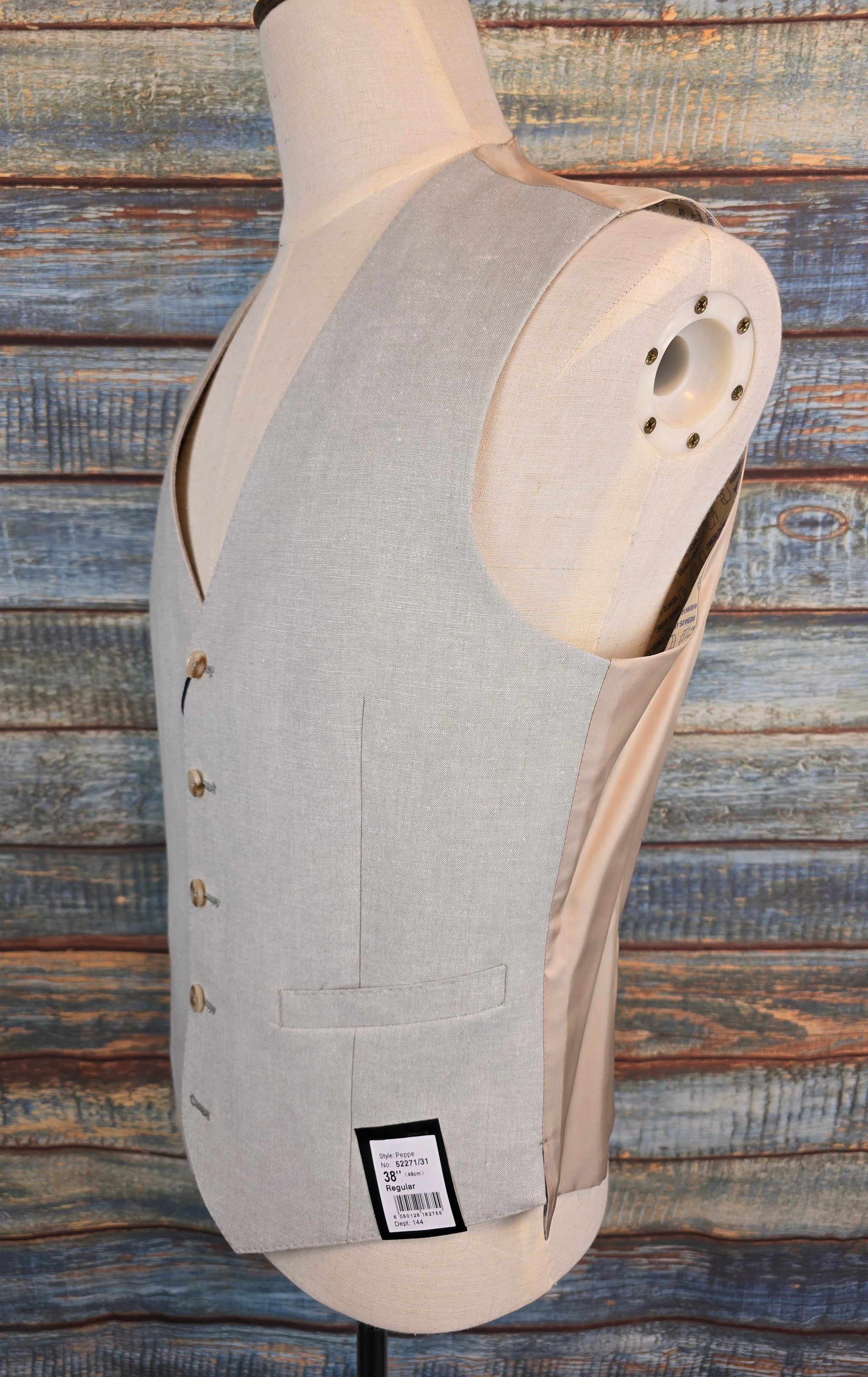 Remus Uomo Tapered Fit Linen-Blend Waistcoat